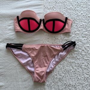 Pink and Black Bikini Set from Victoria Secret